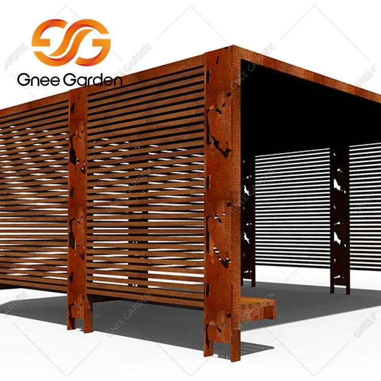 Gazebo gardd awyr agored rhad Corten Steel