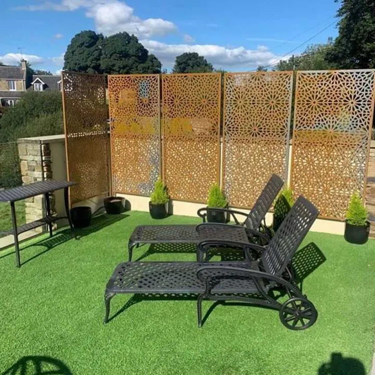 Addurniadol Celf Sgrin Gardd Dur Corten