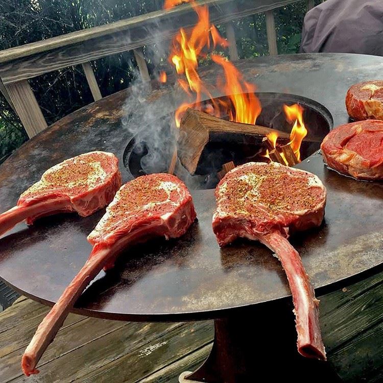 Corten Steel Outdoor Wood BBQ Grill