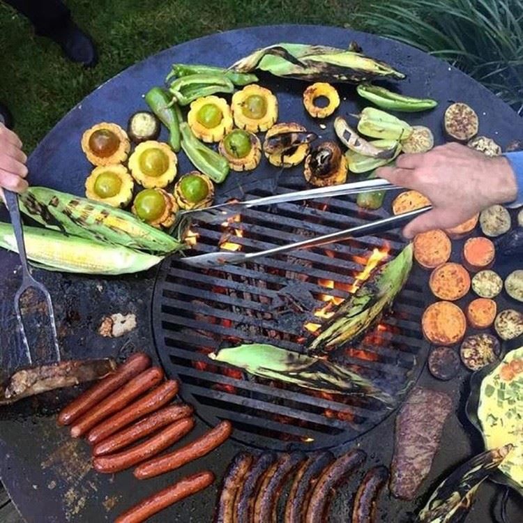 Corten Steel Outdoor Wood BBQ Grill