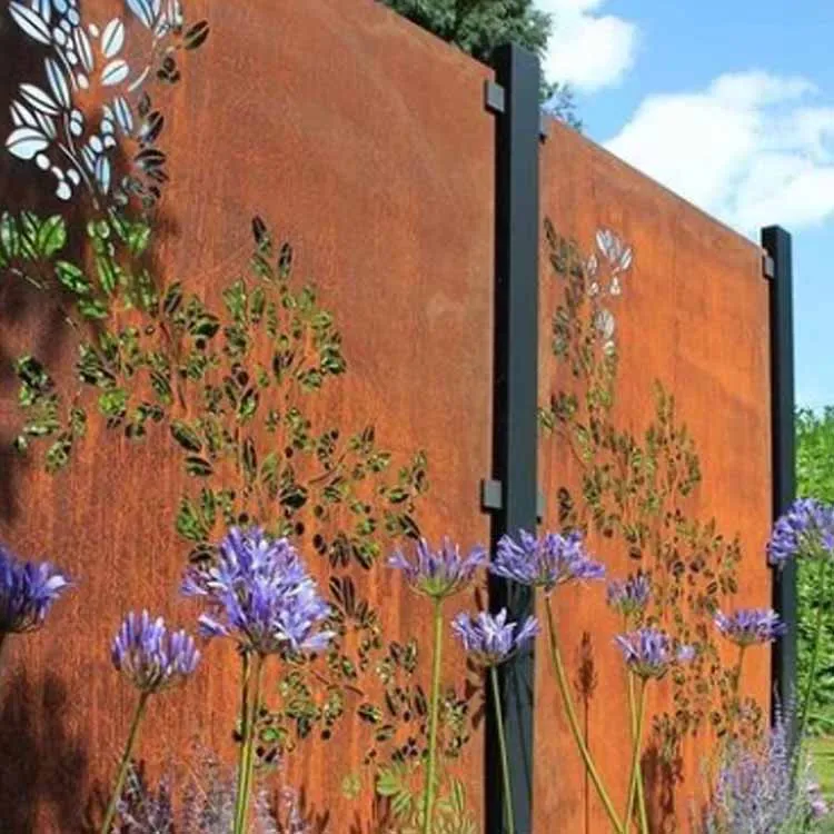 Sgriniau Corten Steel Rust Panel Plaen