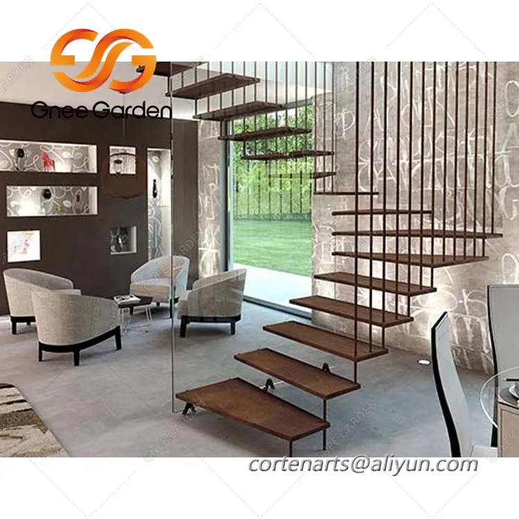 Grisiau gardd metel rhydlyd Corten Steel