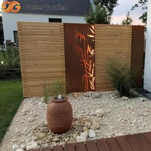 Captivating Corten Steel Bamboo Screen