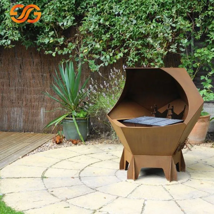 Dyluniad BBQ Dur Corten Creadigol