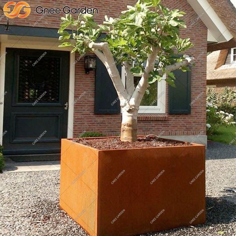 Corten steel outdoor plant pots