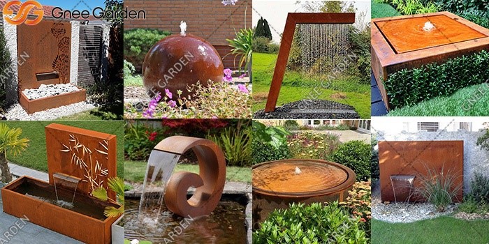 Corten Steel Artificial Water Fountain Corten Steel Artificial Water Fountain