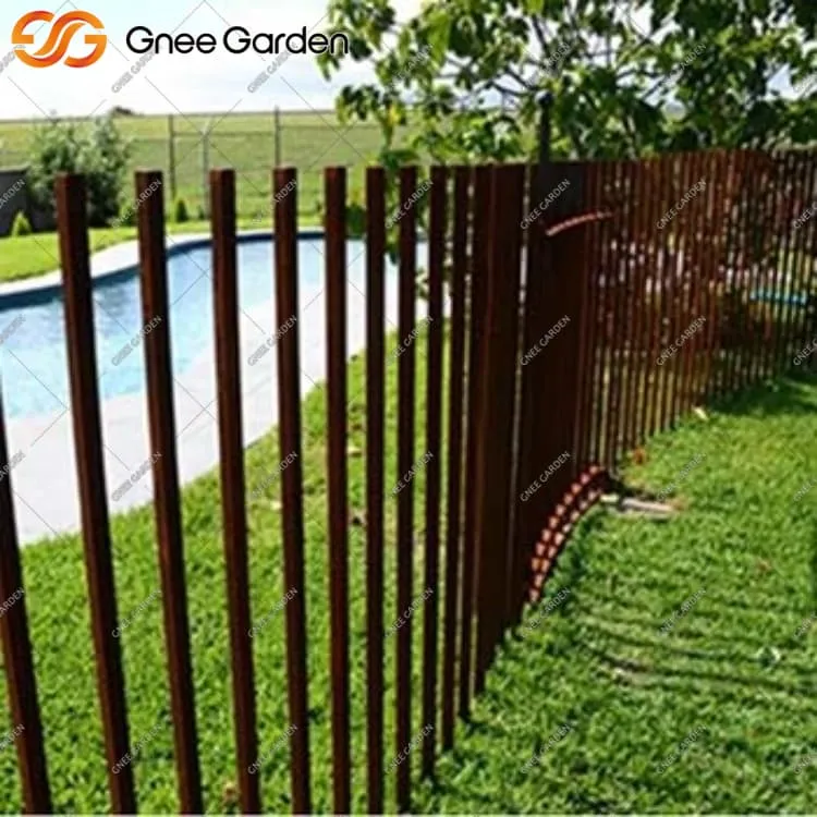 Ffens ddur corten rusted ar gyfer tirlunio cyfoes